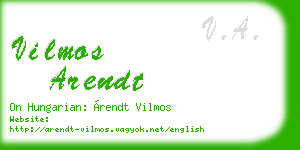 vilmos arendt business card
